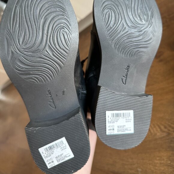 BNIB Clarks Black Maye Combat Leather Boots - Size 6 - Picture 6 of 8